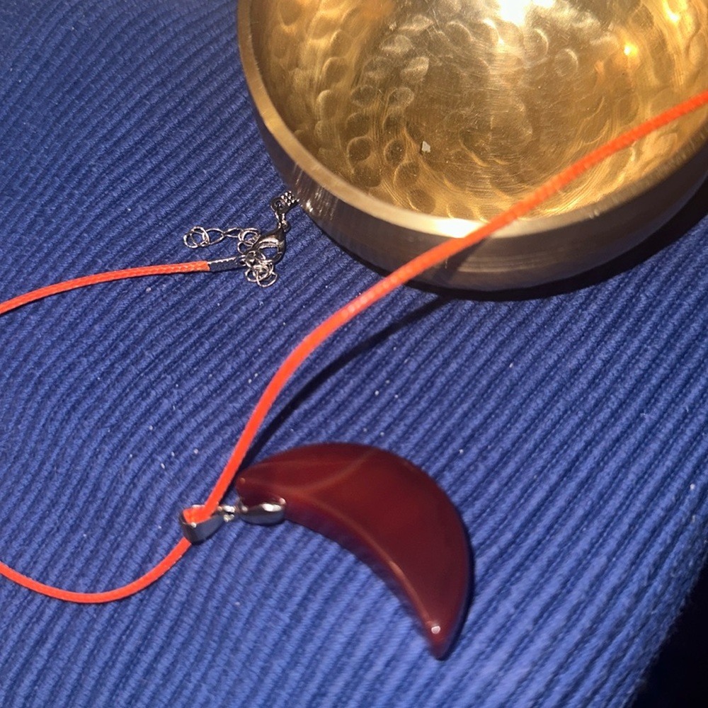 Carnelian Agate Moon Necklace